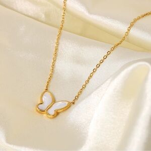 18K Gold Plated Butterfly Pendant Necklace